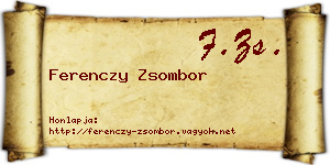Ferenczy Zsombor névjegykártya